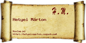 Hetyei Márton névjegykártya