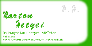 marton hetyei business card